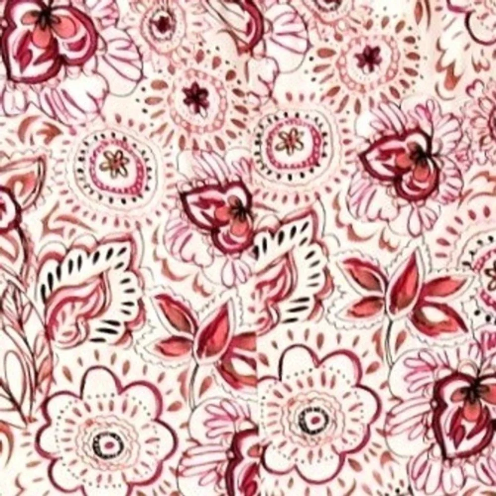Christopher & Banks Y2K Pink Floral Linen Blend A-Line Midi Skirt‎ Size 10
